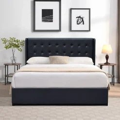 Nuits D'Or Lit coffre 140x200 cm - tete de lit capitonnee - montage rapide et facile - confort optimal - - style moderne Online
