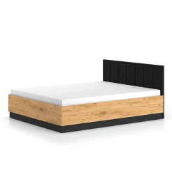 Petits-Meubles Lit coffre 160x200 sommier inclus Solal Bois et Noir Clearance