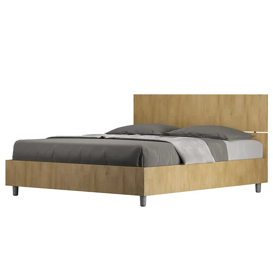 Ityhome Lit coffre 160x190 tête de lit droite Demas chêne Hot