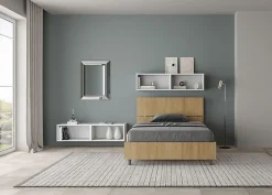 Ityhome Lit coffre 120x200 tête de lit droite Demas chêne Sale