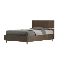 Ityhome Lit coffre 120x200 tête de lit droite Demas noyer