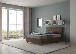 Ityhome Lit coffre 120x200 tête de lit droite Demas noyer