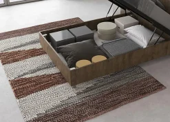 Ityhome Lit coffre 120x200 tête de lit droite Demas noyer
