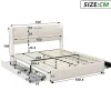 Simple Life Lit Coffre 160x200cm avec 4 tiroirs et USB et Type-C, Lit Double avec Sommier à Lattes, PU