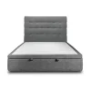 Sommeil De Plomb Lit coffre 200x200cm avec tête de lit capitonnée Tissu Gris anthracite - Hauteur totale : 39cm