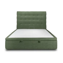 Sommeil De Plomb Lit coffre 180x200cm avec tête de lit capitonnée Tissu Vert - Hauteur totale : 39cm Hot