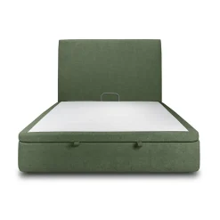 Sommeil De Plomb Lit coffre 180x200cm avec tête de lit tapissier Tissu Vert - Hauteur totale : 39cm