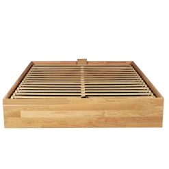 Weber Industries Lit coffre 140x200cm BEN + sommier/ Chêne massif huilé