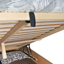 Weber Industries Lit coffre 140x200cm BEN + sommier/ Chêne massif huilé