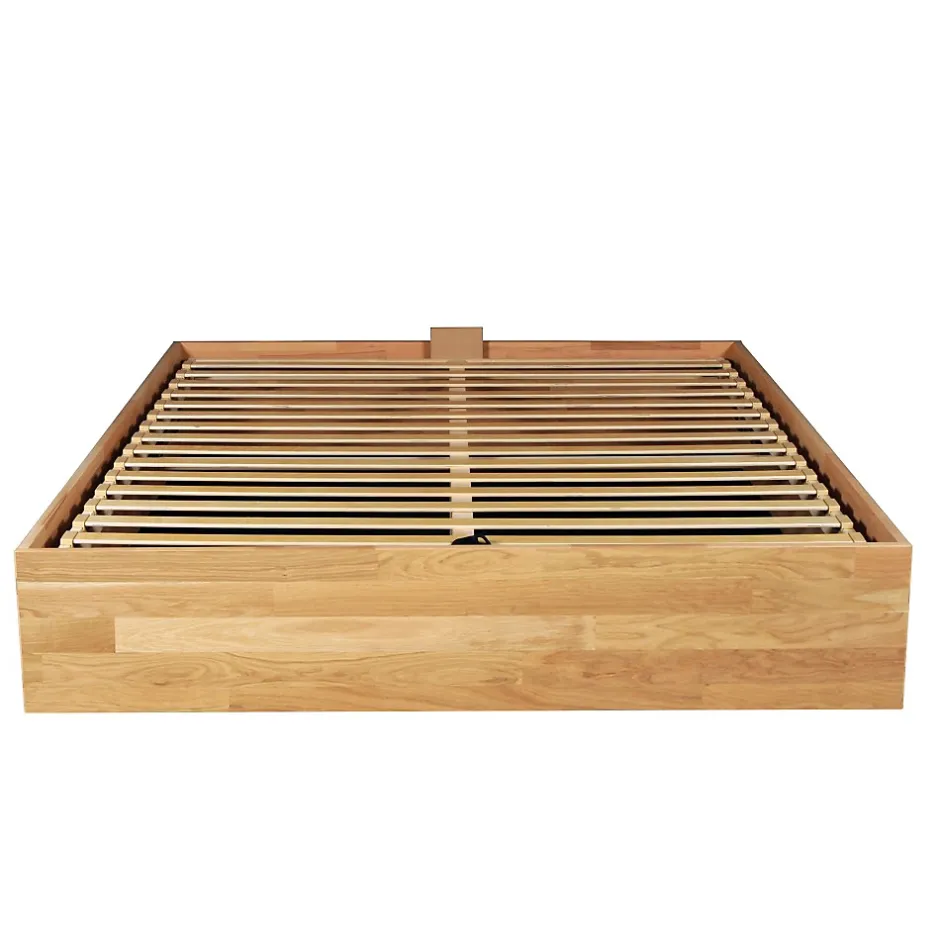 Weber Industries Lit coffre 160x200cm BEN + sommier/ Chêne massif huilé New