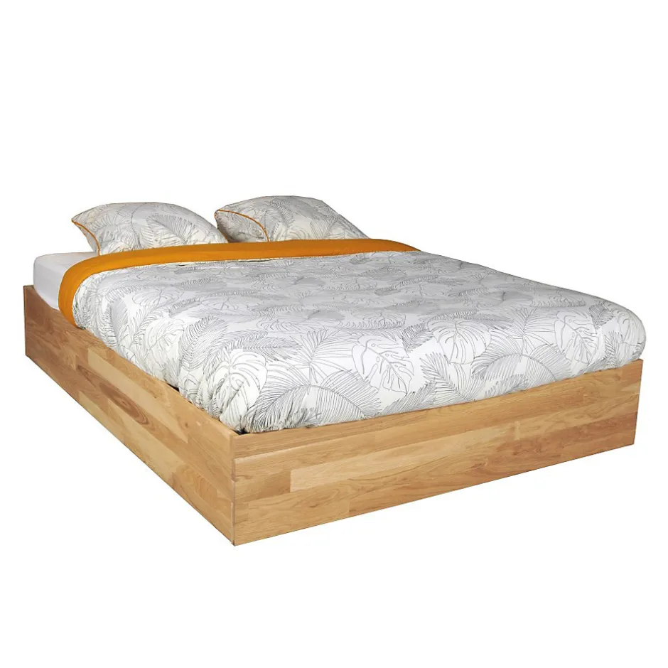 Weber Industries Lit coffre 160x200cm BEN + sommier/ Chêne massif huilé New