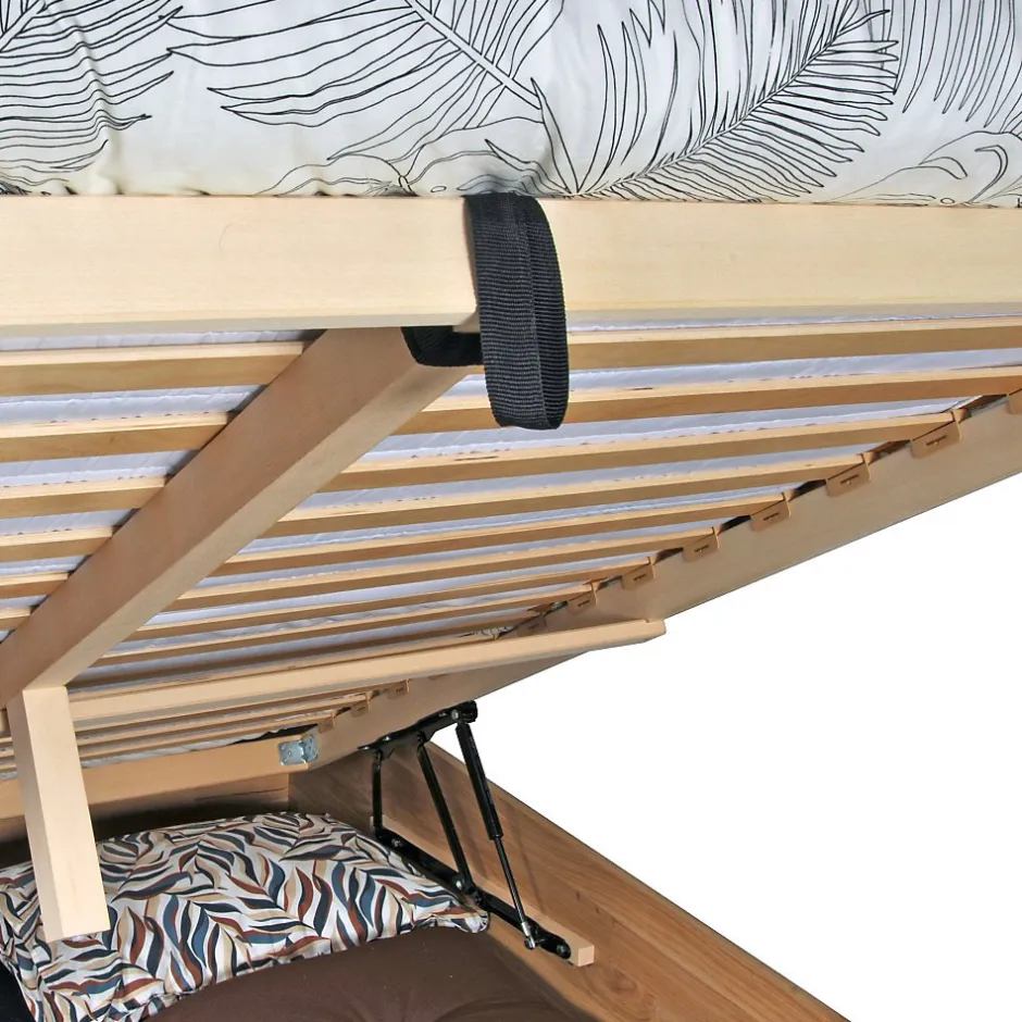 Weber Industries Lit coffre 160x200cm BEN + sommier/ Chêne massif huilé New