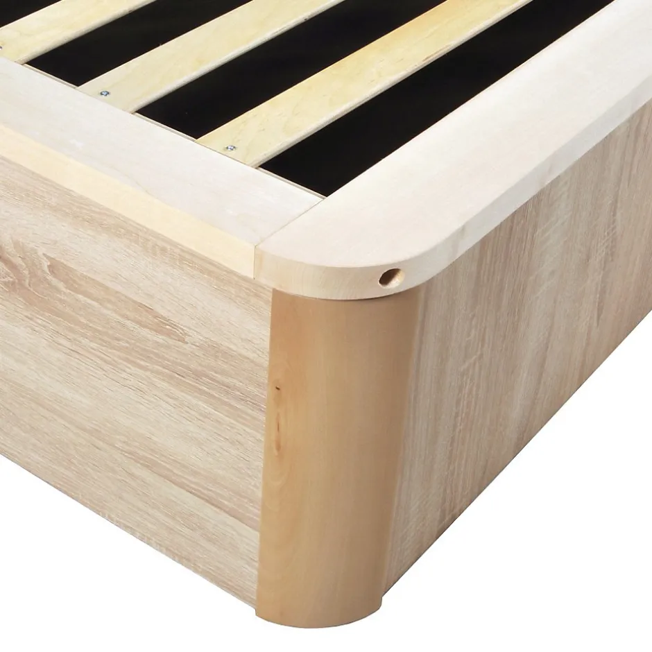 Weber Industries Lit coffre 180x200cm VERSO + 1 sommier / Décor Chêne Blanchi New