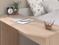 Enfant Vente-unique Lit combiné 90 x 190/200 cm - Coloris : Naturel et blanc + Sommier - MIVONA
