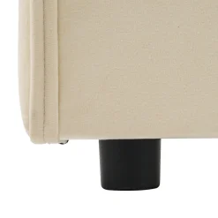 Enfant Okwish Lit combiné 90 x 200 cm - Lit avec 2 tiroirs et ports USB - Velours Beige - Sans Matelas