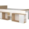 Enfant Vente-unique Lit combiné 90 x 200 cm avec bureau et rangements - Blanc et naturel - PALOMA