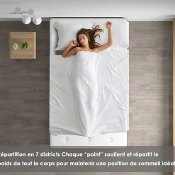Teeno Lit combiné avec matelas à ressorts et cadre de lit en fer, 18 cm d'épaisseur, 90 x 190 cm, 6 pieds.