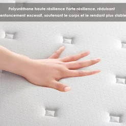 Teeno Lit combiné avec matelas à ressorts et cadre de lit en fer, 18 cm d'épaisseur, 90 x 190 cm, 6 pieds.