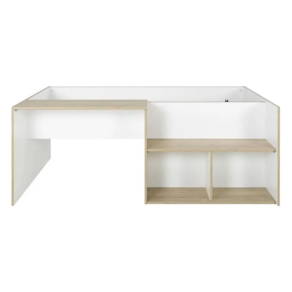 Diagone Lit combiné enfant OSCAR - 90 x 190 cm - Chene clair / Blanc - Sale