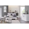Meublorama Lit COMO 2 places 160x200 cm avec sommier Coloris blanc Sale