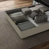 Ityhome Lit conteneur Sommier capitonné 200x200 simili cuir cappuccino Azelia Sale