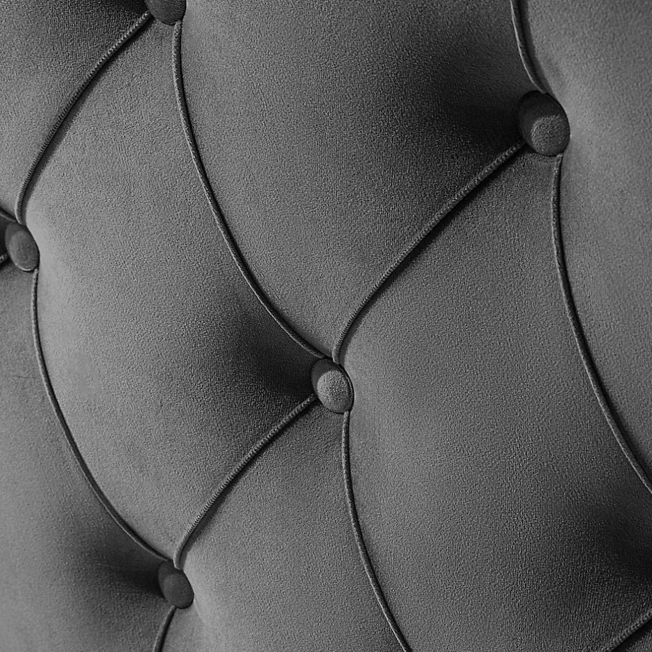 Konsimo Lit continental ARDEA 160x200 cm, tête de lit matelassée en velours, anthracite Best