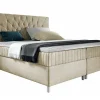 Mobilier1 Lit continental Baltimore 175, Double, Brun clair, Tissu, Disponible