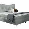 Mobilier1 Lit continental Baltimore 178, Double, Gris, Tissu, Disponible