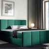 Mobilier1 Lit continental Baltimore 154, Double, Vert, Tissu, Disponible Sale
