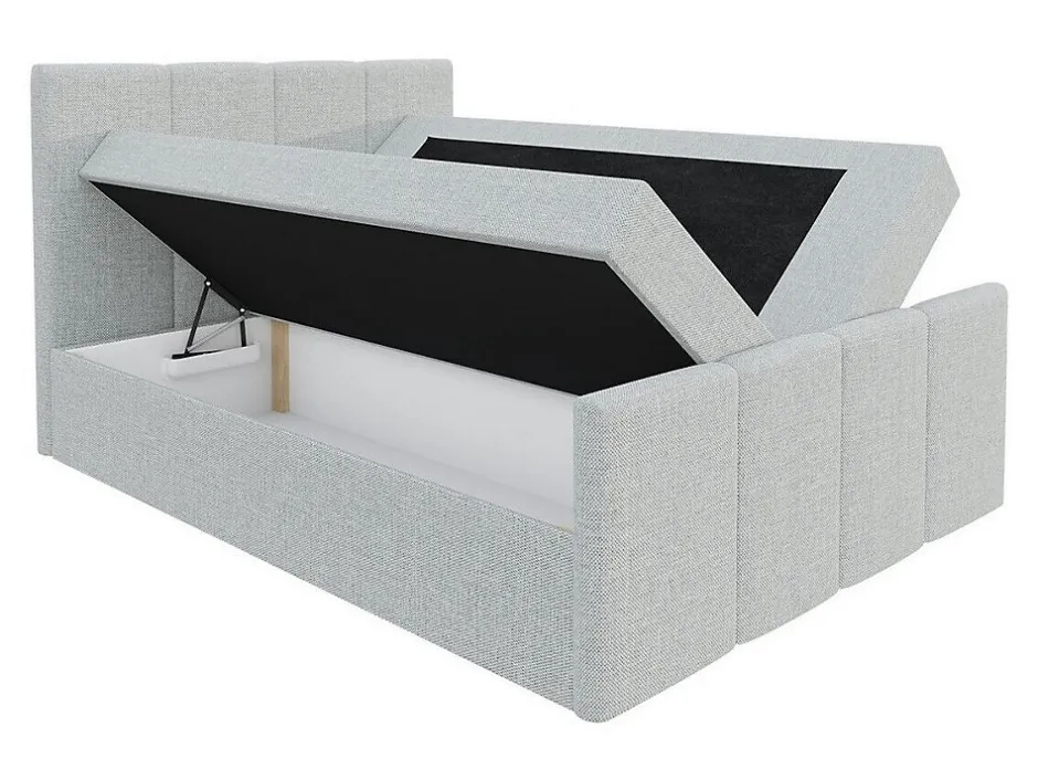 Mobilier1 Lit continental Baltimore 154, Double, Vert, Tissu, Disponible Sale