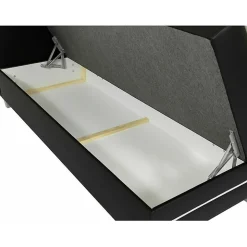 Mobilier1 Lit continental Baltimore 174, Double, Blanc, Faux cuir, Disponible