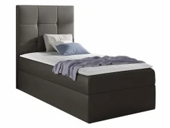 Mobilier1 Lit continental Baltimore 180, Unique, Gris, Faux cuir, Disponible
