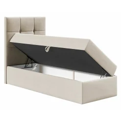 Mobilier1 Lit continental Baltimore 180, Unique, Gris, Faux cuir, Disponible