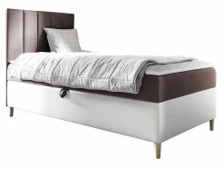 Mobilier1 Lit continental Baltimore 170, Unique, Pourpre, Faux cuir, Disponible