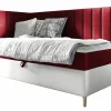 Mobilier1 Lit continental Baltimore 164, Unique, Rouge, Faux cuir, Disponible