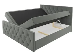 Mobilier1 Lit continental Baltimore 161, Unique, Rouge, Tissu, Disponible Sale