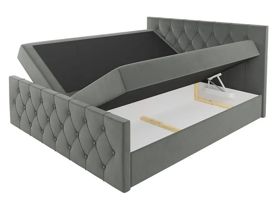 Mobilier1 Lit continental Baltimore 161, Unique, Rouge, Tissu, Disponible Sale