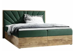 Mobilier1 Lit continental Baltimore 191, Double, Vert, Tissu, Disponible