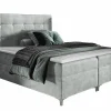 Mobilier1 Lit continental Baltimore 185, Unique, Gris, Tissu, Disponible