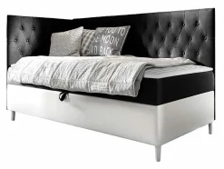 Mobilier1 Lit continental Baltimore 167, Unique, Gris, Faux cuir, Disponible Discount
