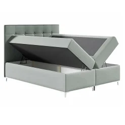 Mobilier1 Lit continental Baltimore 185, Double, Marron, Tissu, Disponible