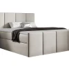 Mobilier1 Lit continental Baltimore 154, Double, Brun clair, Tissu, Disponible