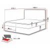 Mobilier1 Lit continental Baltimore 163, Double, Gris, Tissu, Disponible Hot