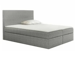 Mobilier1 Lit continental Baltimore 163, Double, Gris, Tissu, Disponible Hot