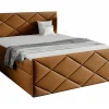 Mobilier1 Lit continental Baltimore 155, Double, Jaune, Tissu, Disponible Clearance
