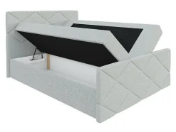 Mobilier1 Lit continental Baltimore 155, Double, Jaune, Tissu, Disponible Clearance