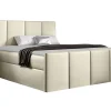 Mobilier1 Lit continental Baltimore 154, Double, Brun clair, Faux cuir