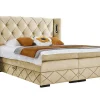 Mobilier1 Lit continental Baltimore 187, Unique, Brun clair, Tissu, Disponible