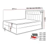 Mobilier1 Lit continental Baltimore 131, Double, Gris, Faux cuir, Disponible Best