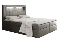 Mobilier1 Lit continental Baltimore 131, Double, Gris, Faux cuir, Disponible Best